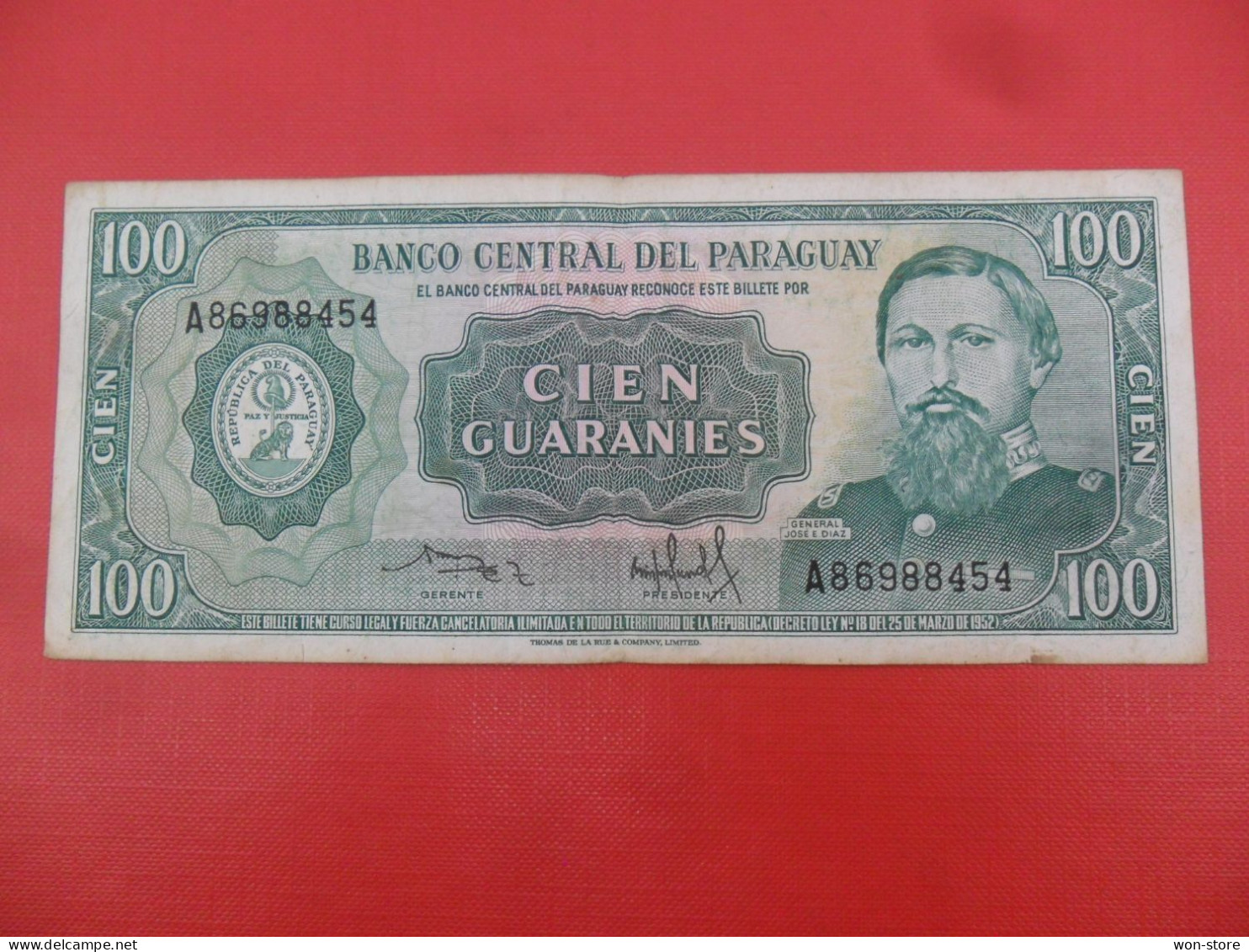 9477, 9482 - Paraguay 100 Guaranies 1982 - P-205a.3 - Paraguay