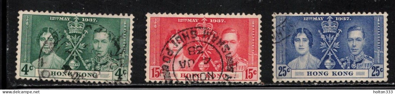 HONG KONG Scott # 151-3 Used - KGVI Coronation Issue - Used Stamps