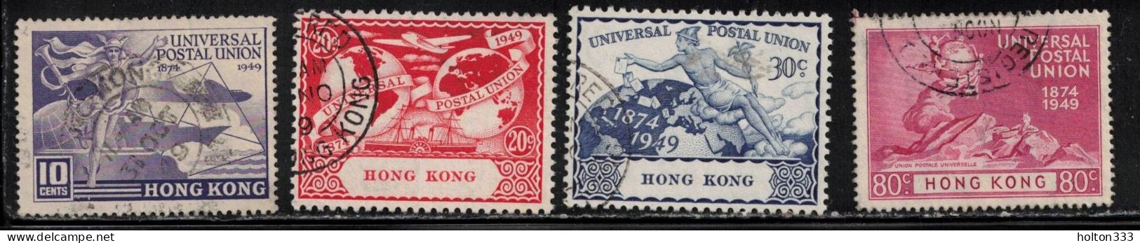 HONG KONG Scott # 180-3 Used - 1949 UPU Issue - Usati