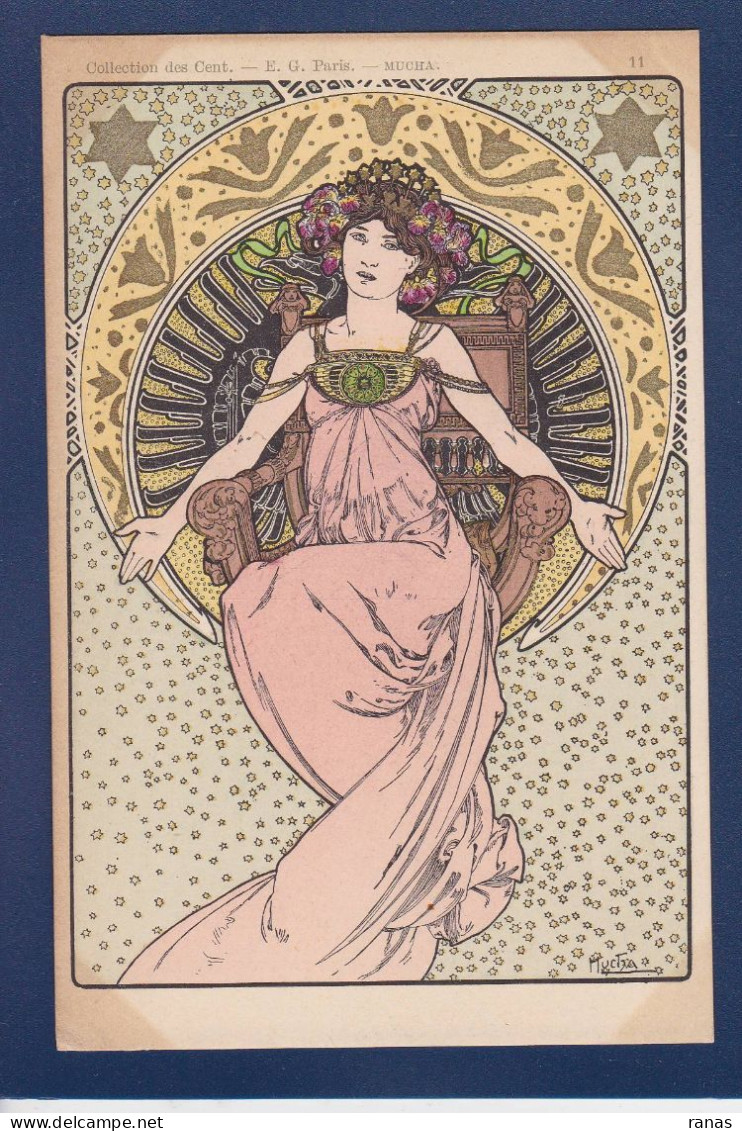 CPA Collection De Cent Art Nouveau Non Circulé Femme Woman Voir Dos MUCHA - Mucha, Alphonse
