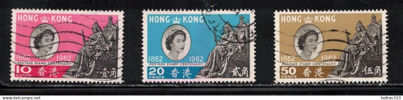 HONG KONG Scott # 200-2 Used - Hong Kong Stamp Centenary - Usati