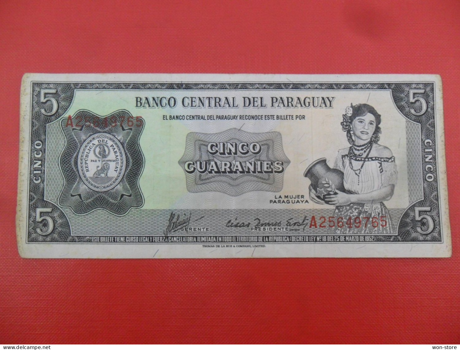 7824, 9481 - Paraguay 5 Guaranies 1963 - Paraguay