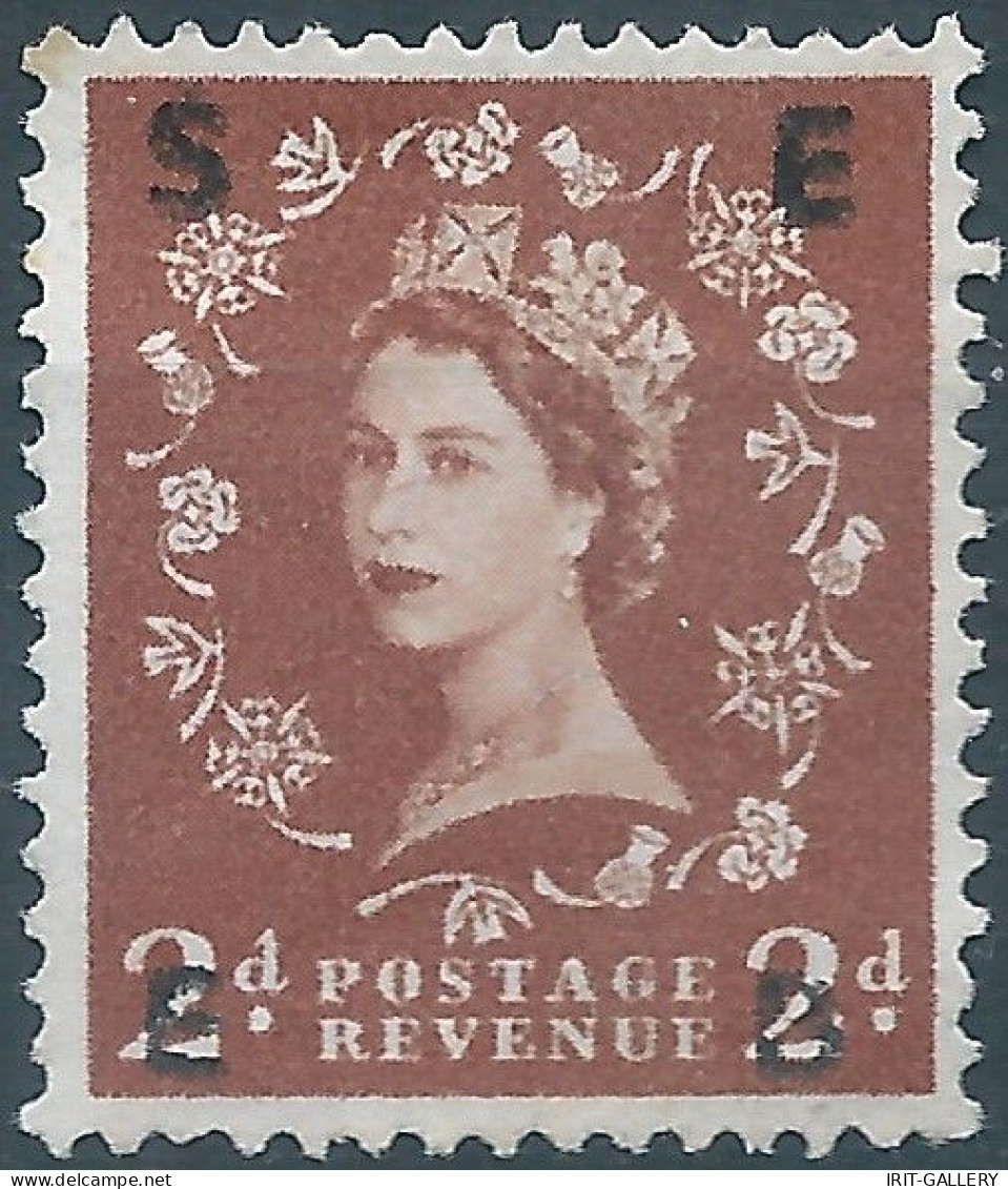 Great Britain,1952 -1954 Queen Elizabeth II , 2P Revenue Overprinted S E E B. Mint - Fiscale Zegels