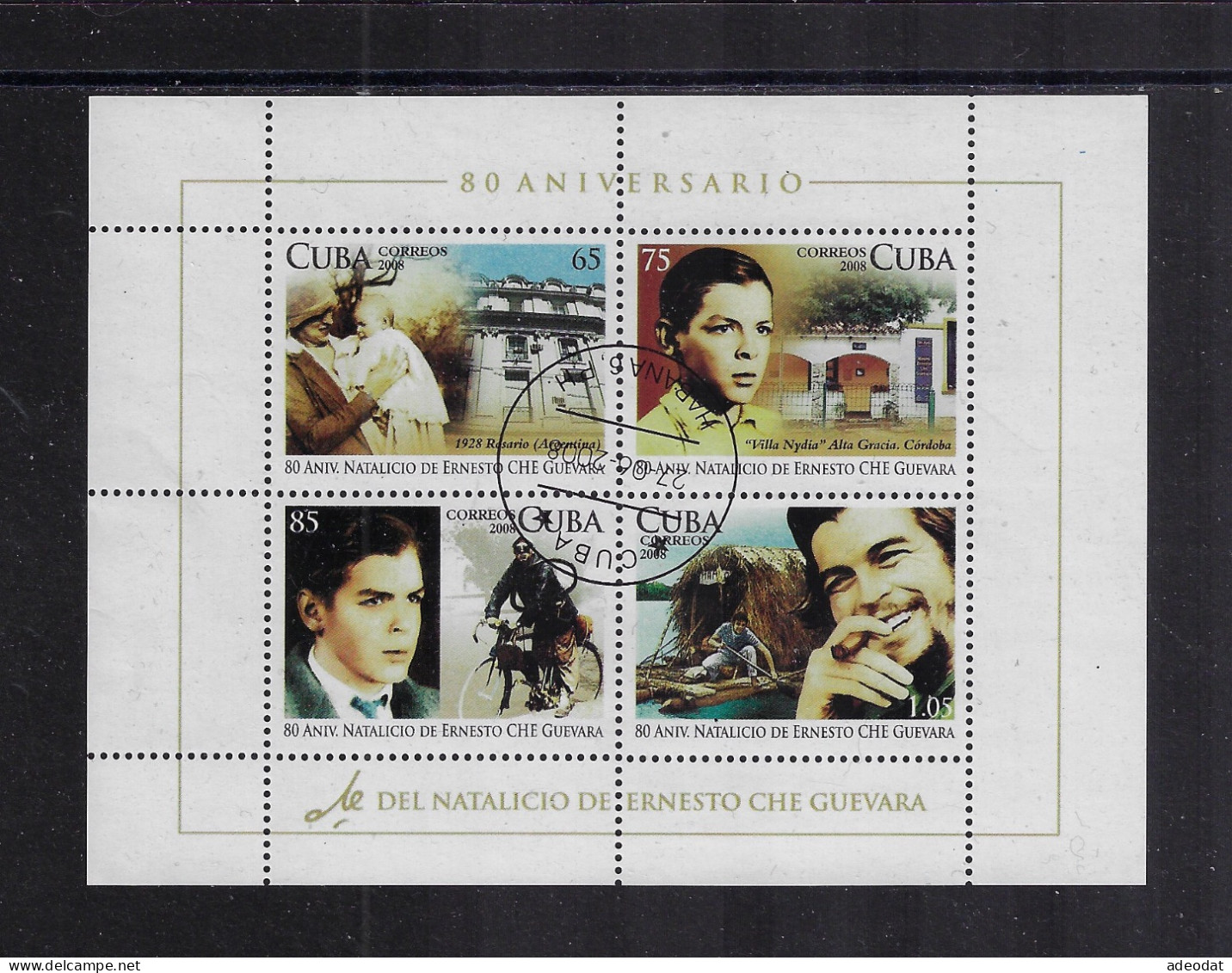 CUBA 2008 ANNIVERSAY OF CHE STAMP WORLD 5108-5111 CANCELLED - Usados