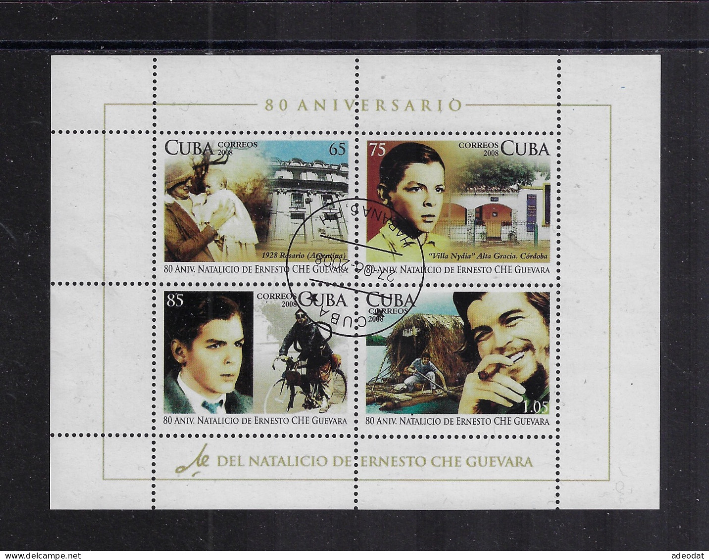 CUBA 2008 ANNIVERSAY OF CHE STAMP WORLD 5108-5111 CANCELLED - Used Stamps