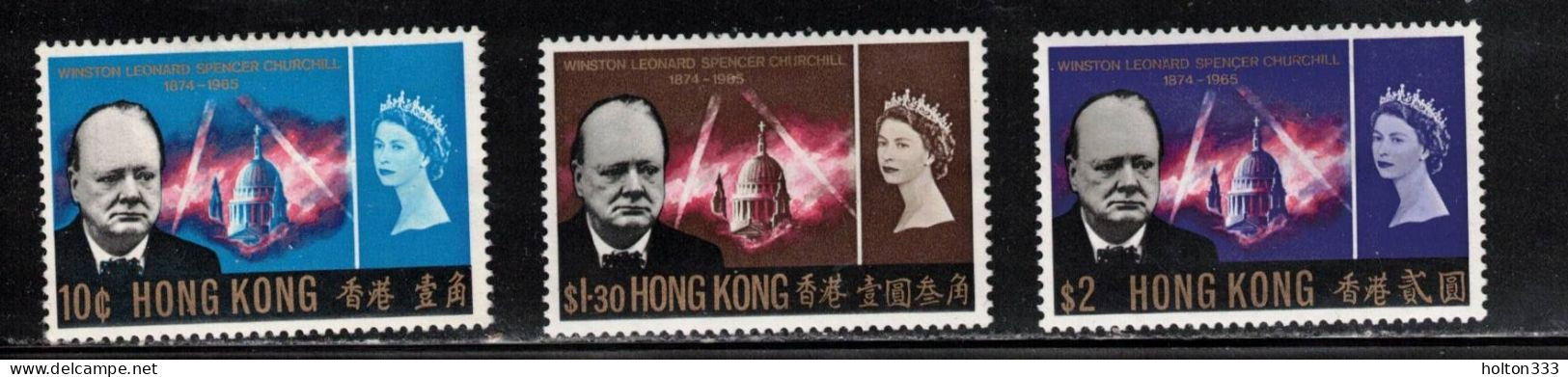 HONG KONG Scott # 225, 227-8 MH - QEII Sir Winston Churchill Short Set - Nuevos