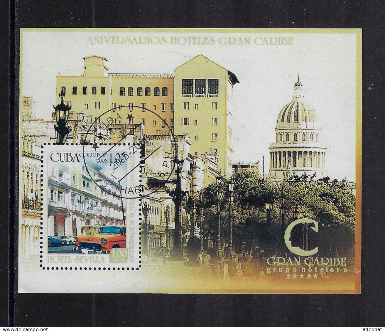 CUBA 2008 MINI SHEET STAMPWORLD 5077 CANCELLED - Gebruikt