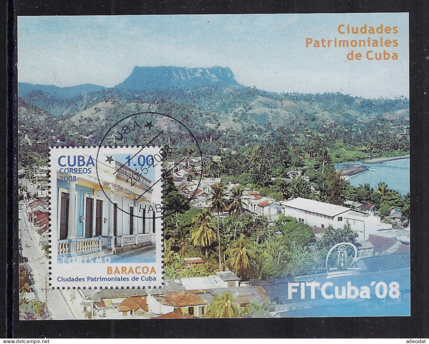 CUBA 2008 MINI SHEET TOURISM  STAMPWORLD 5092 CANCELLED - Used Stamps