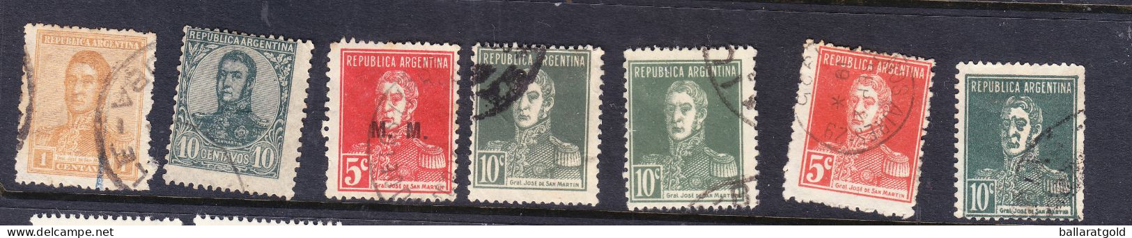 Argentina 1923 San Martin Issues - Usados