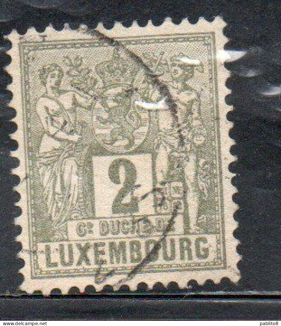 LUXEMBOURG LUSSEMBURGO 1882 INDUSTRY AND COMMERCE CENT. 2c USED USATO OBLITERE' - 1882 Allegory