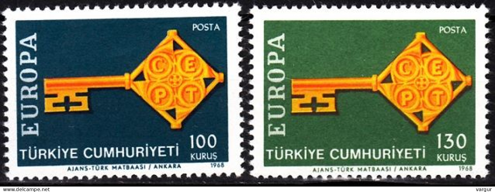 TURKEY 1968 EUROPA. Complete Set, MNH - 1968