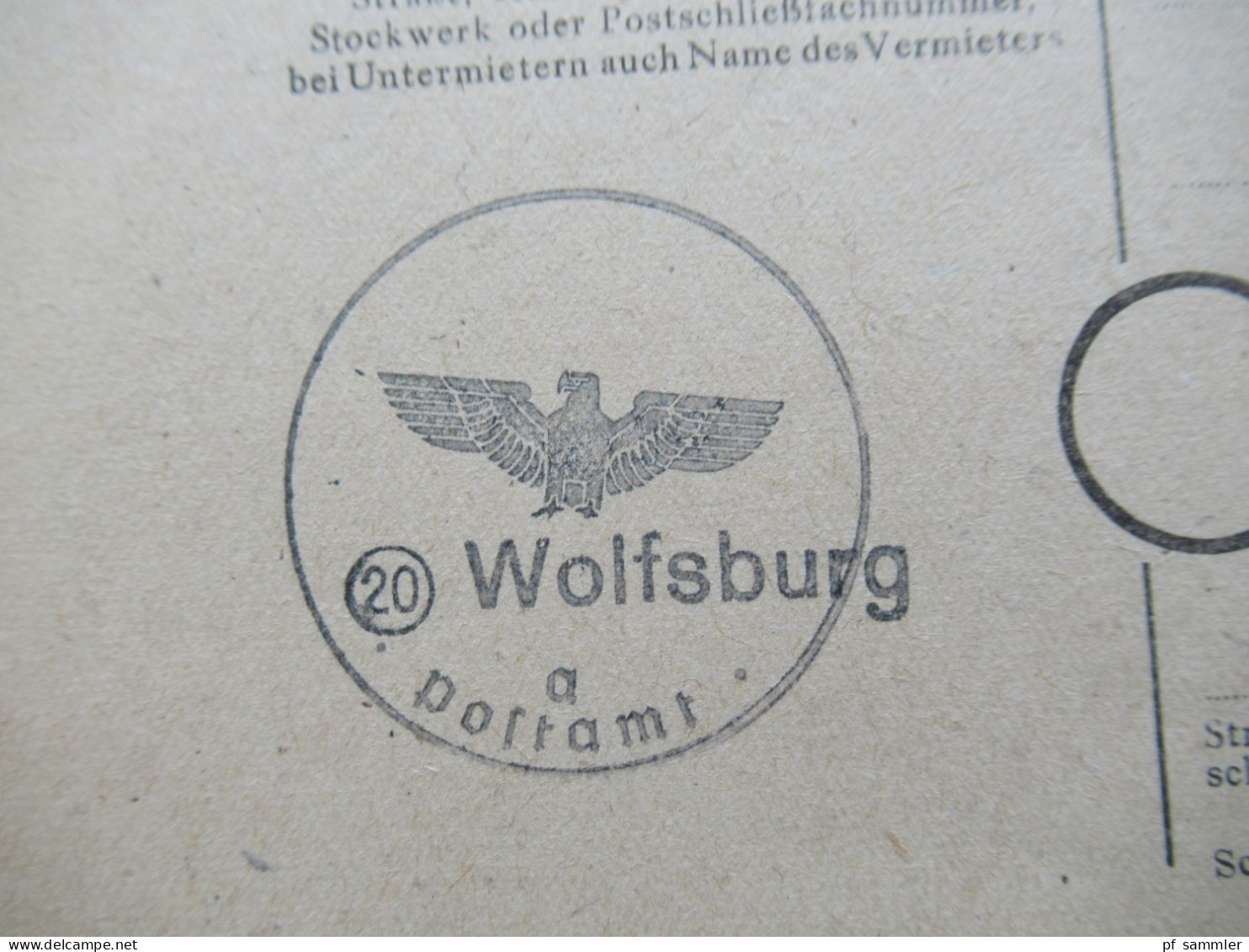 Alliierte Besetzung 1945 / 46 PK Mit Stempel Gebühr Bezahlt Und Aptierter Stempel / Hakenkreuz Entfernt! Wolfsburg - Covers & Documents