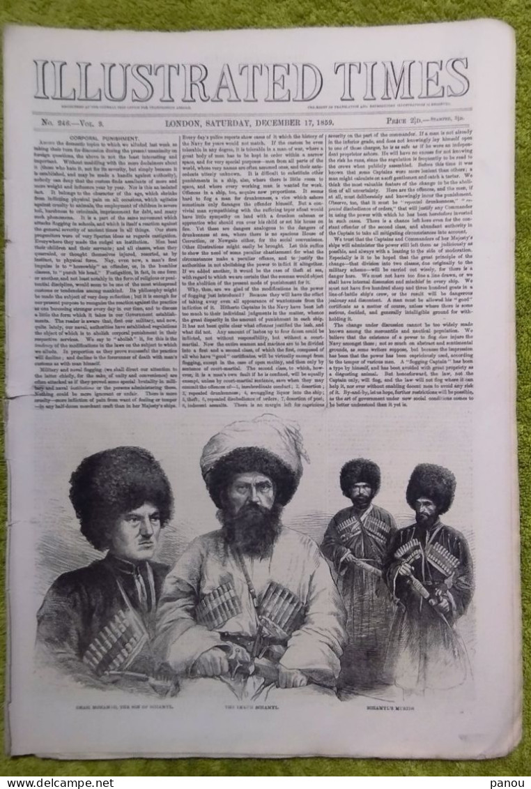 THE ILLUSTRATED TIMES 246. DECEMBER 17, 1859 IMAUM SCHAMYL IMAM SHAMIL CAUCASUS GIBRALTAR NAPOLEON CASHMERE KASHMIR - Other & Unclassified