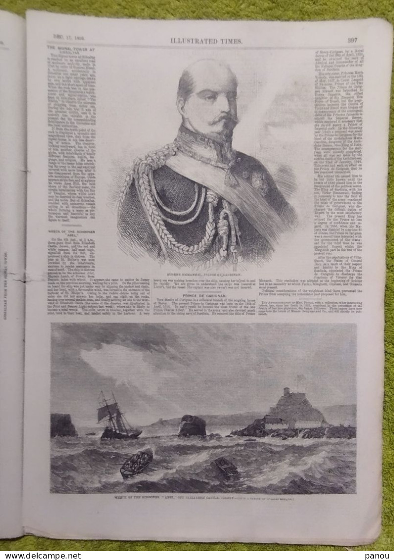 THE ILLUSTRATED TIMES 246. DECEMBER 17, 1859 IMAUM SCHAMYL IMAM SHAMIL CAUCASUS GIBRALTAR NAPOLEON CASHMERE KASHMIR - Altri & Non Classificati