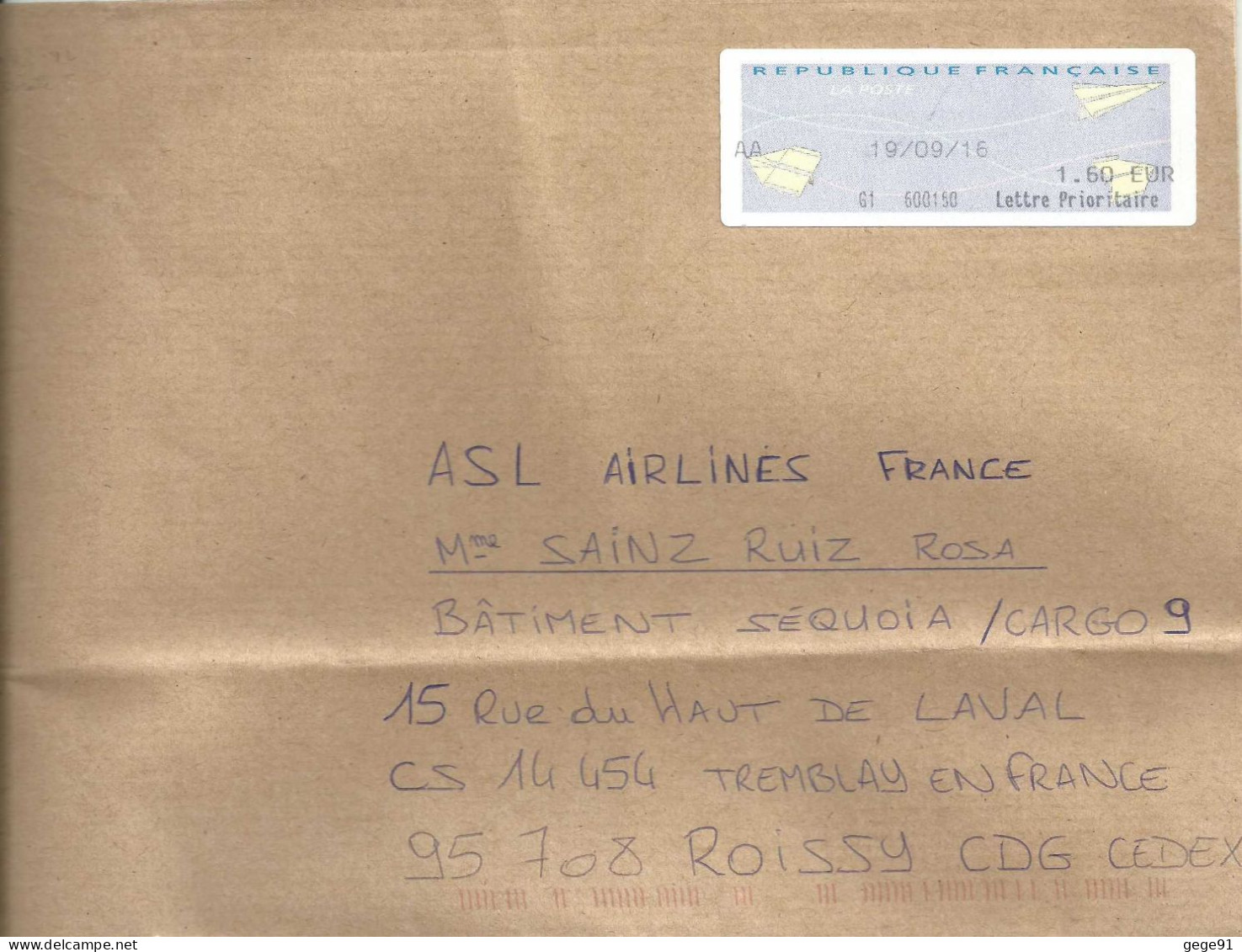 Vignette D'affranchissement De Guichet _ MOG - Sans Nom Du Bureau - Angy - Oise - 2000 « Avions En Papier »
