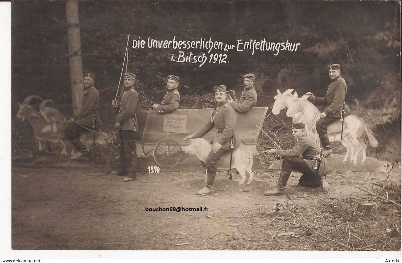 Armée Militaria Soldats Armée - Allemagne - Bitche Bitsch Die Unverbesserlichen Zur Entfettungskur Carte Photo Goat - Personnages