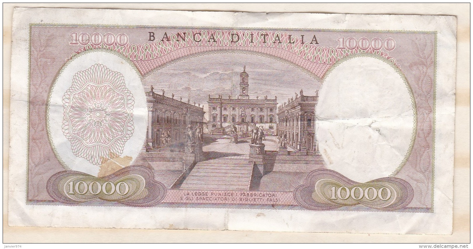 Billet 10000 Lire Michel Angelo  1973, Alph. A.0536 N° 028136 - 10000 Liras