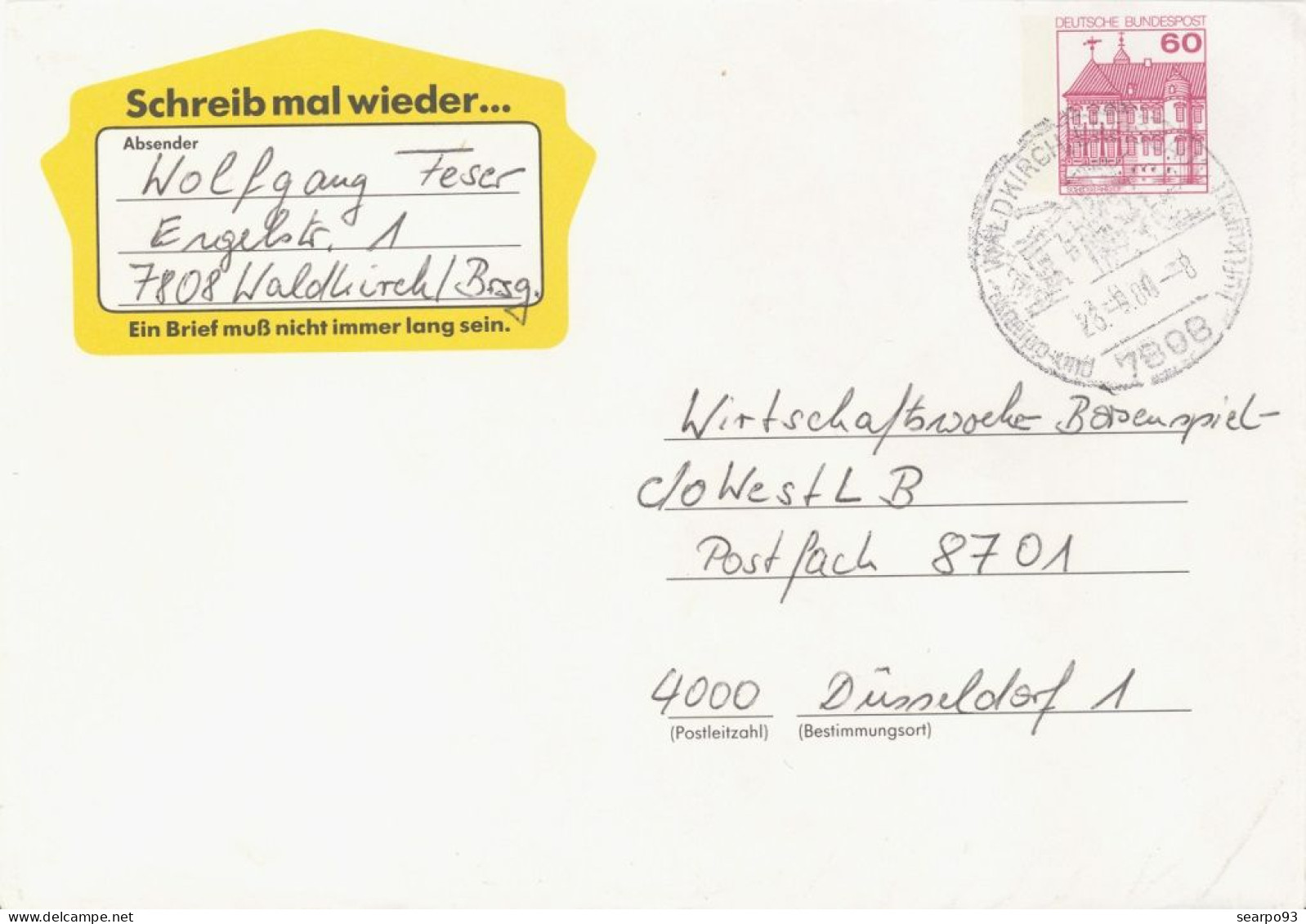 GERMANY. POSTAL STATIONARY. 1988 - Covers - Used