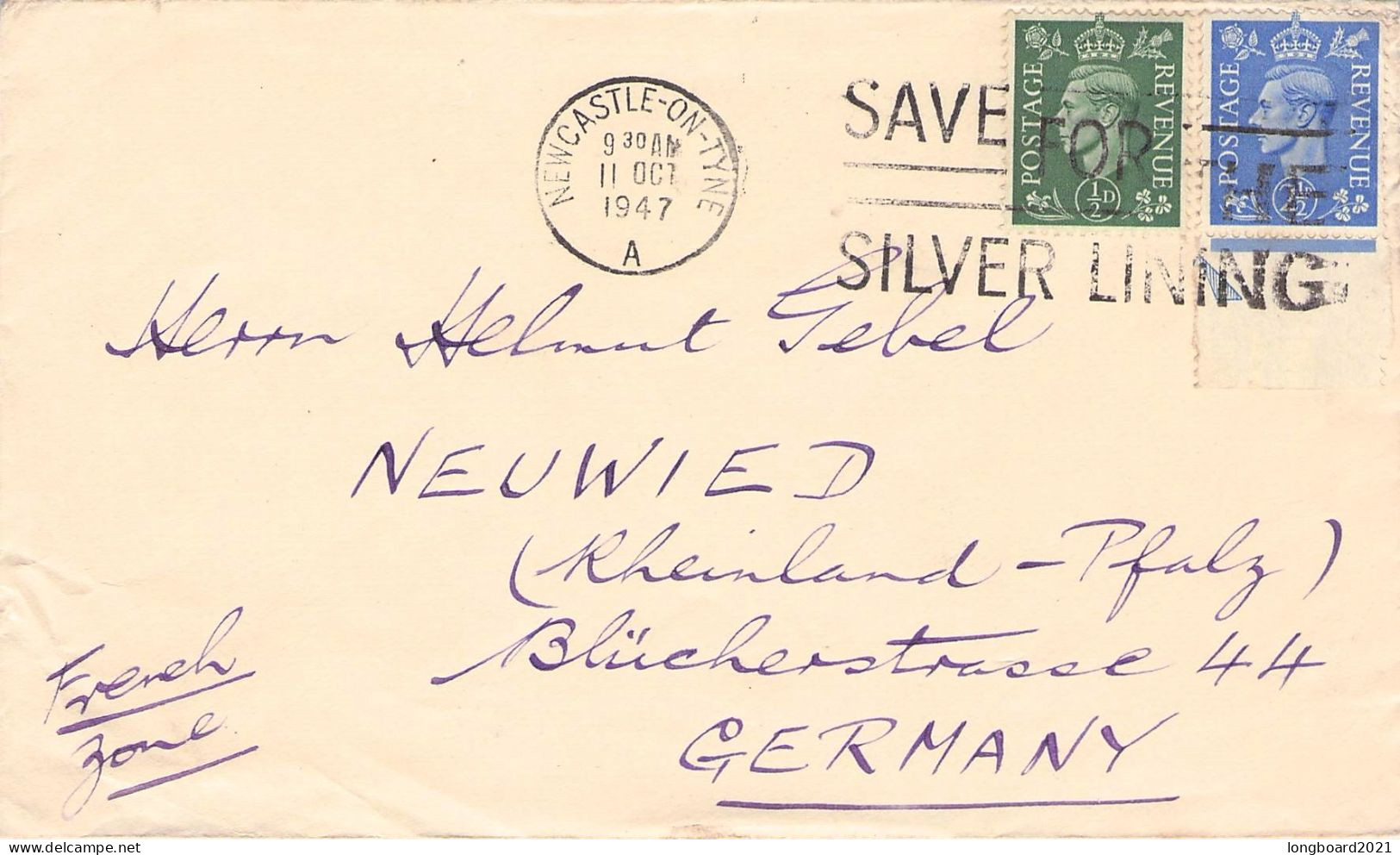 GREAT BRITAIN - LETTER 1947 - NEUWIED/DE / 1213 - Covers & Documents