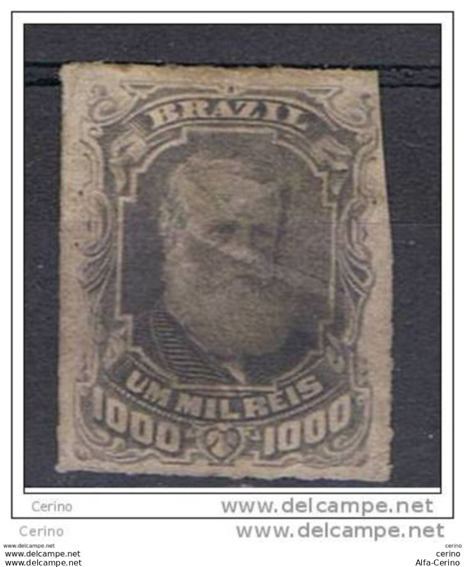 BRASILE:  1878  PEDRO  II°  -  1000 R. VIOLETTO  GRIGIO  US. -  YV/TELL. 46 - Oblitérés