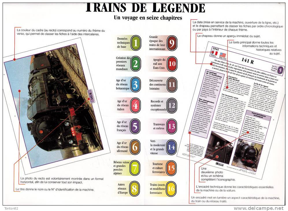 " Trains De Légende " - Éditions ATLAS - ( Classeur Avec 150 Fiches Photos ) . - Railway & Tramway