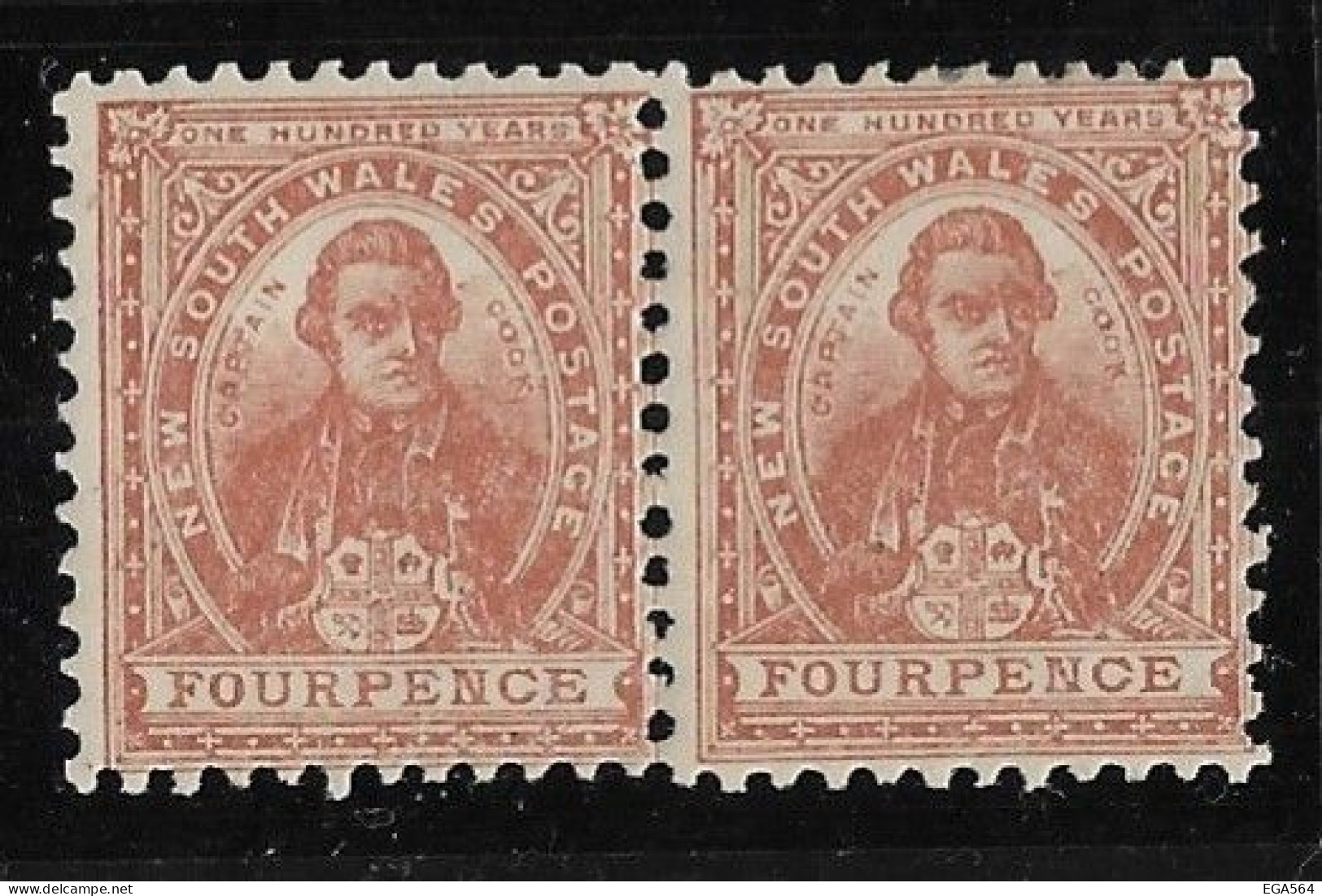 CN22 - Y&T - N.S.W - 61a* De 1888 En PAIRE Neuf Avec Charnière - Portrait De James COOK. - Mint Stamps