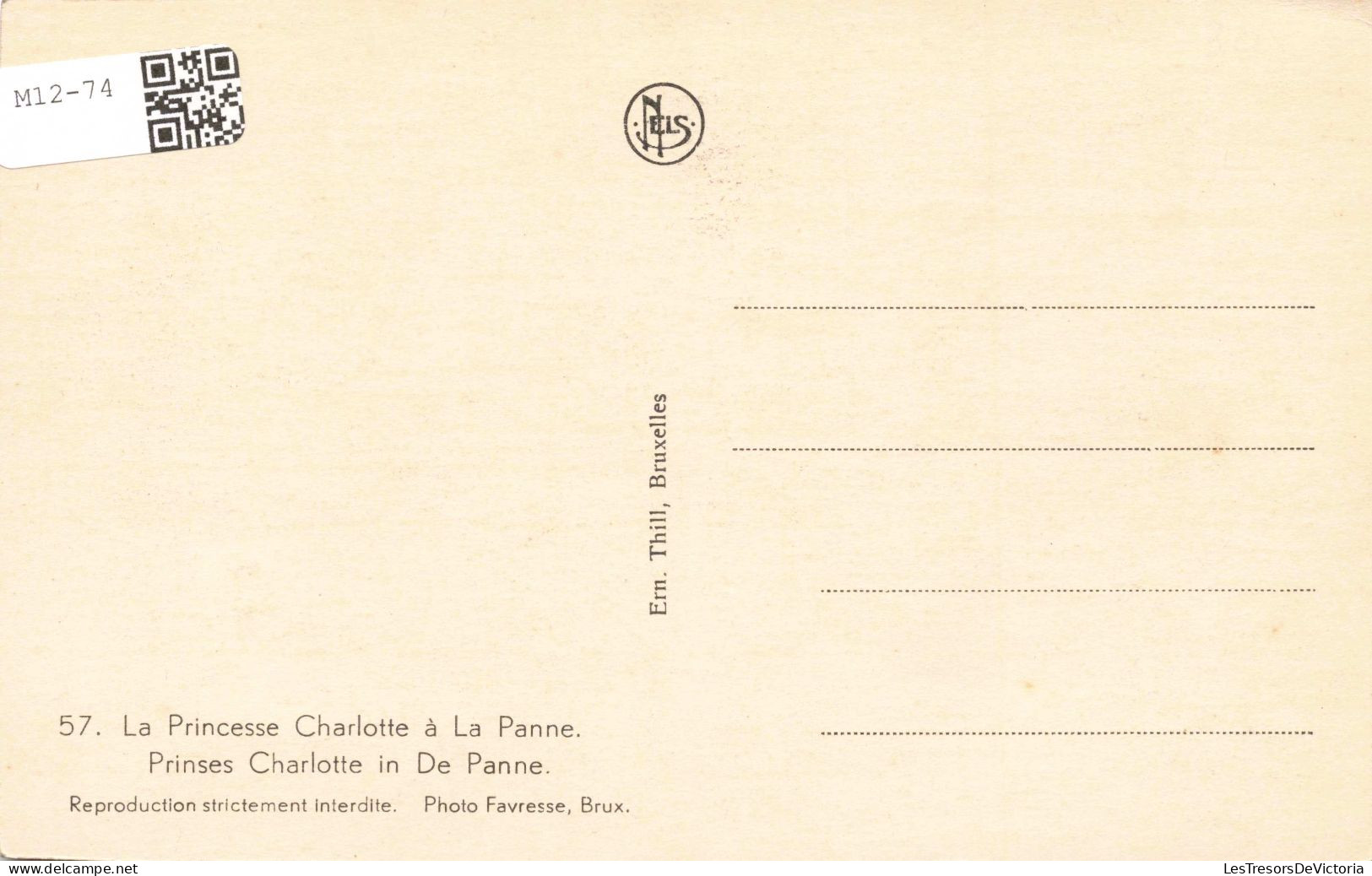FAMILLE ROYALE - La Princesse Charlotte à La Panne - Carte Postale Ancienne - Familles Royales