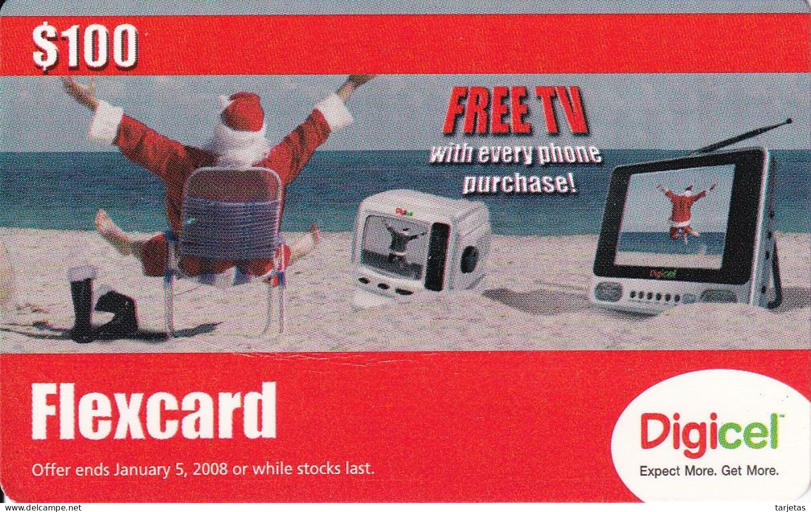 TARJETA DE JAMAICA DE NAVIDAD DE DIGICEL (CHRISTMAS) $100 - Noel