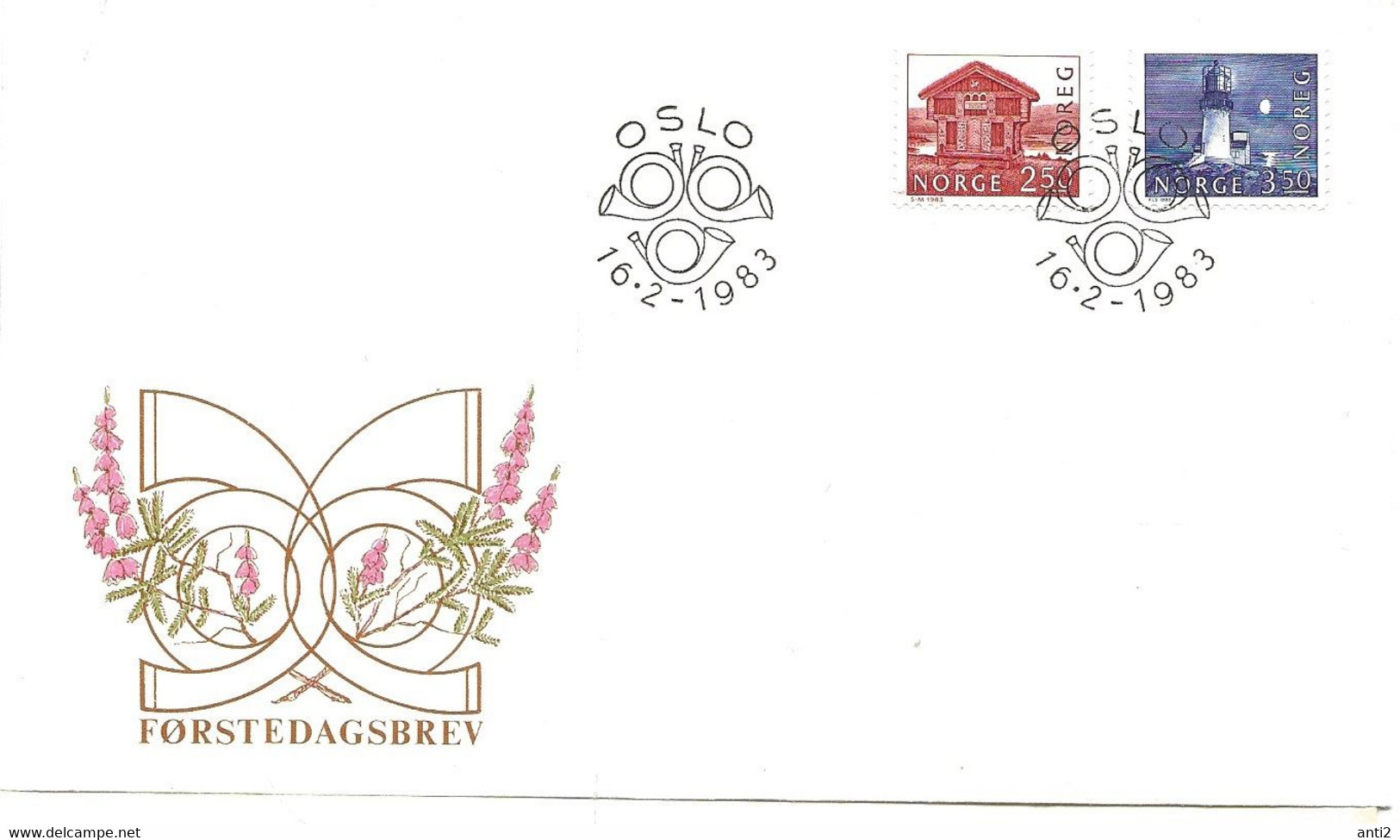 Norge Norway 1983 Buildings, Mi 876-877, FDC - Covers & Documents