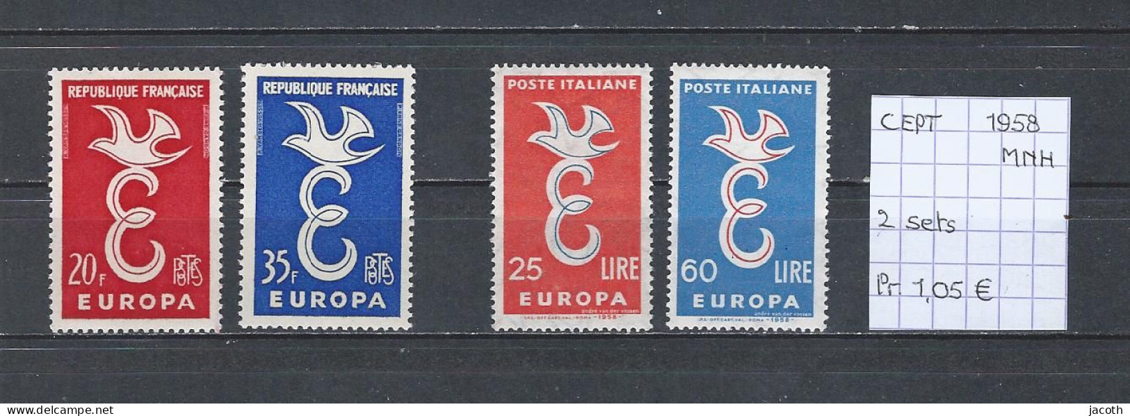 (TJ) Europa CEPT 1958 - 2 Sets (postfris/neuf/MNH) - 1958