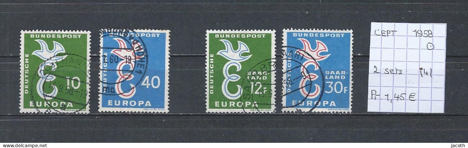 (TJ) Europa CEPT 1958 - 2 Sets (gest./obl./used) - 1958