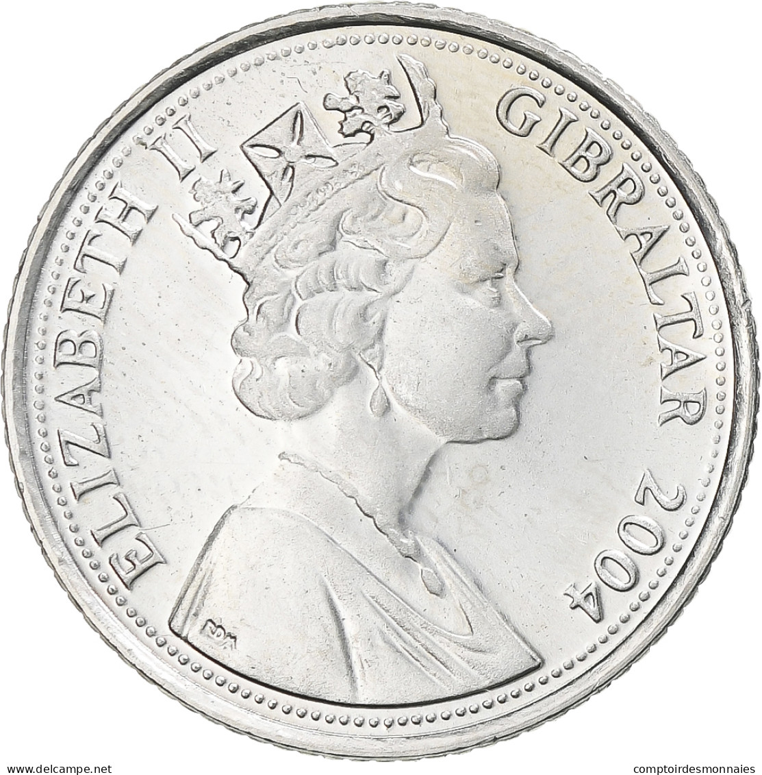 Monnaie, Gibraltar, Elizabeth II, 10 Pence, 2004, SPL, Cupro-nickel, KM:1047 - Gibraltar