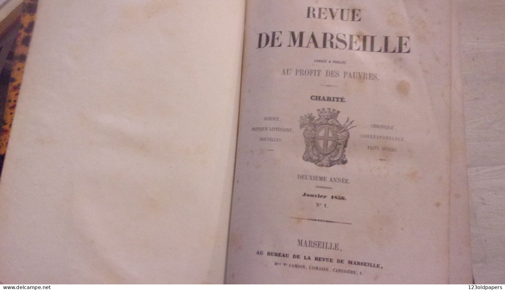 1856 ANNEE COMPLETE RELIE REVUE DE MARSEILLE AU PROFIT DES PAUVRES MOUSTIERS LEGENDES PROVENCALES... - 1801-1900