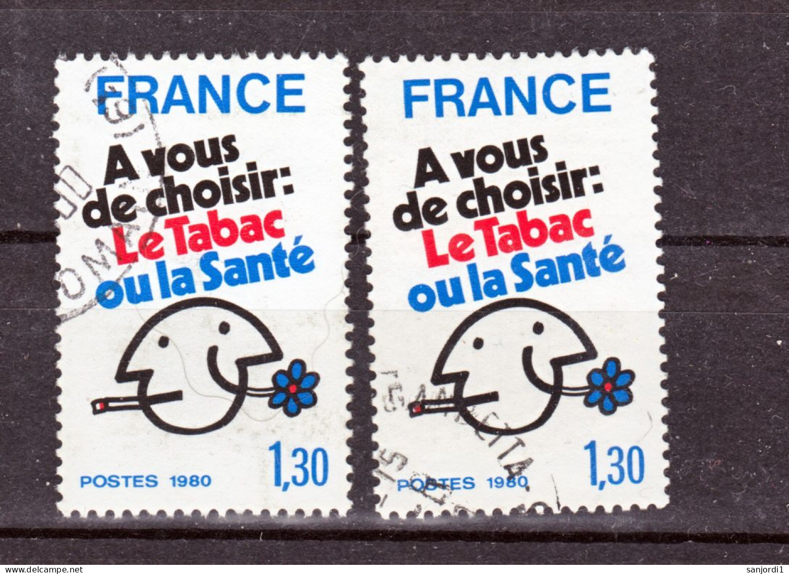 France 2080 Variété Impression Décalée Cigarette éteinte Et Normal   Oblitéré Used TB - Usados