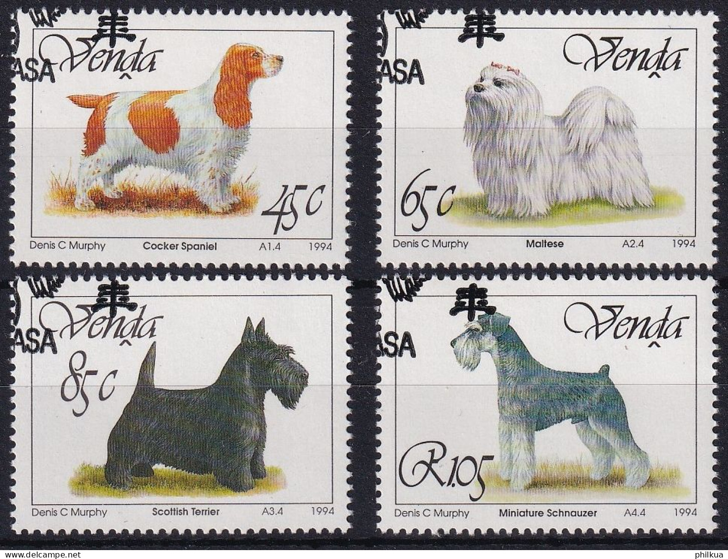 MiNr. 266 - 269 Südafrika, Venda    1994, 14. Jan. Hunde - Mit ET-Eckstempel - Venda