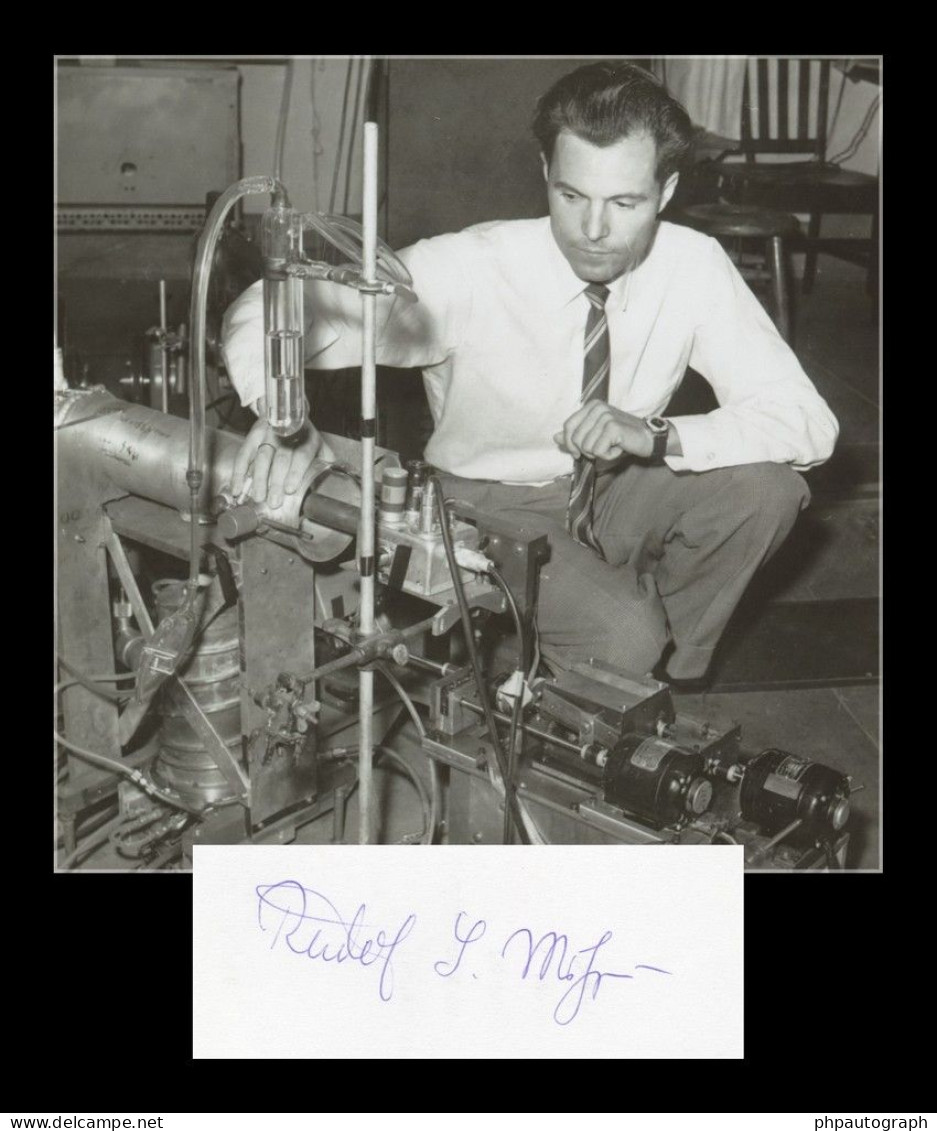 Rudolf Mossbauer (1929-2011) - Physicist - Signed Card + Photo - Nobel Prize - Inventeurs & Scientifiques