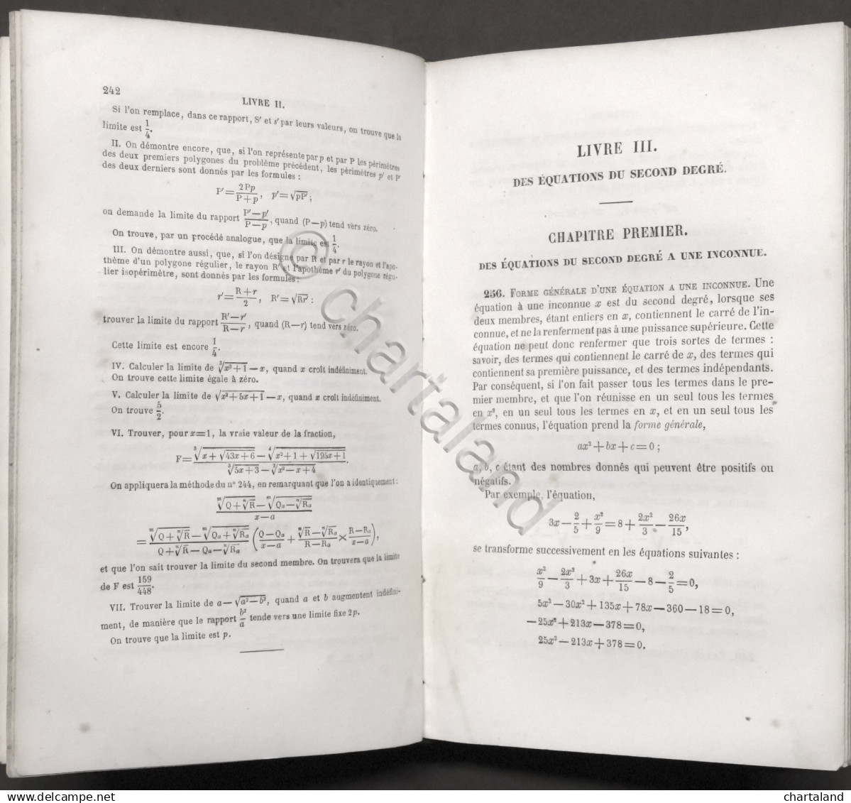 J. Bertrand - Traité D'algebre - Opera Completa - Ed. 1863 - Altri & Non Classificati