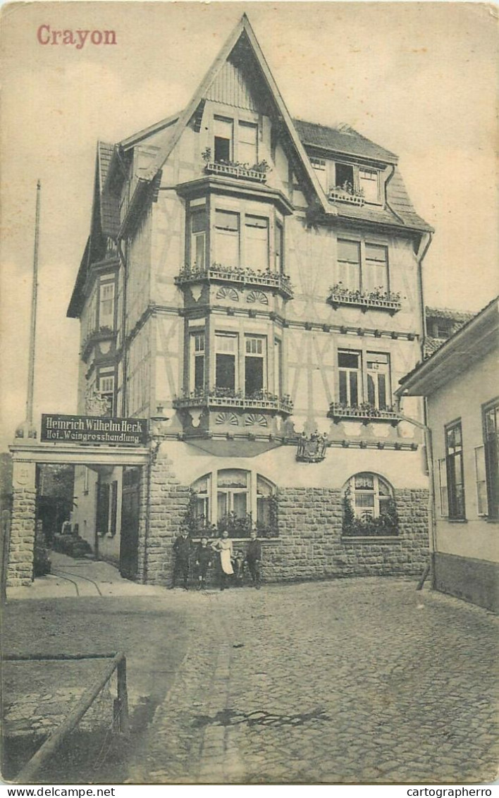 Crayon Heinrich Wilhelm Heck Weingrosshandlung Wine Shop Postcard 1911 Budapest To Kolozsvar - Shopkeepers