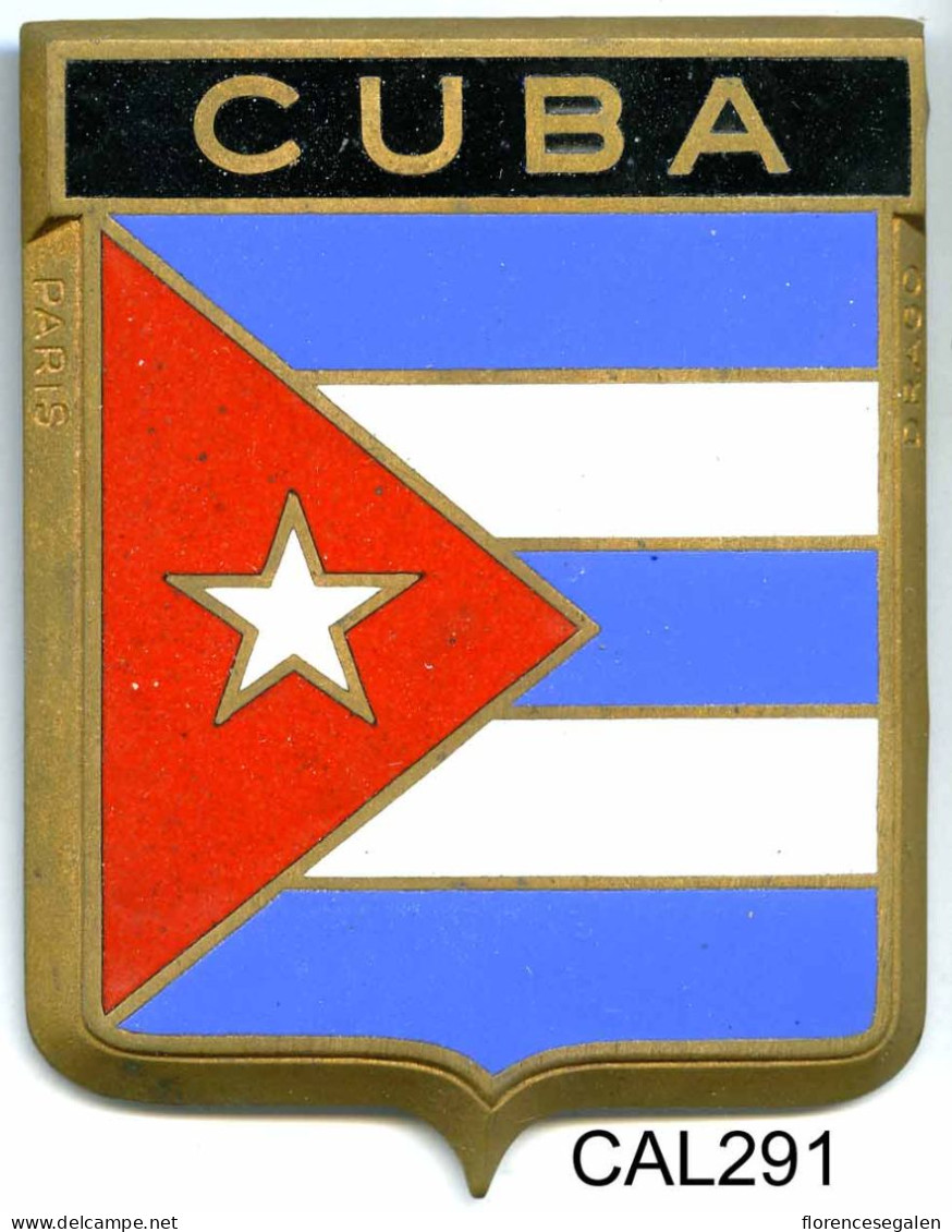 CAL291 - PLAQUE CALANDRE AUTO - CUBA - Placas Esmaltadas (desde 1961)
