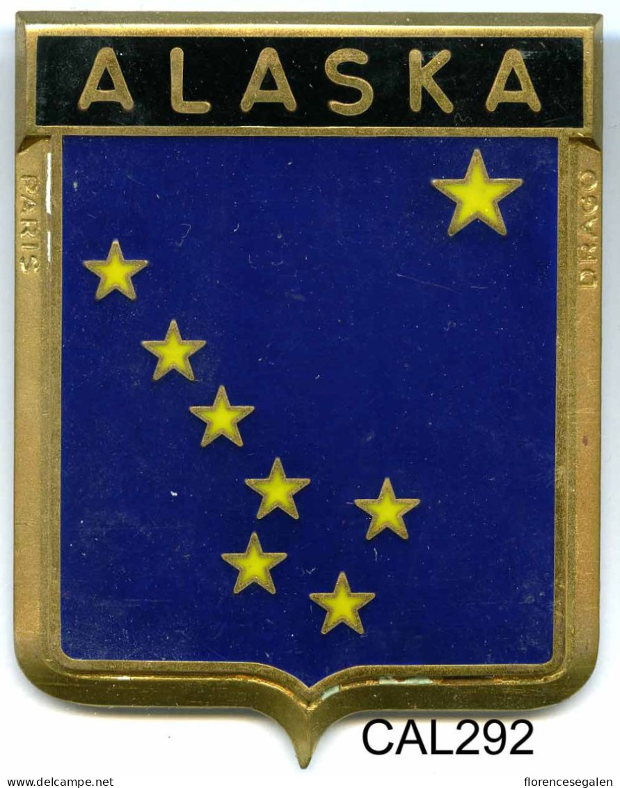 CAL292 - PLAQUE CALANDRE AUTO - ALASKA - Plaques émaillées (après 1960)