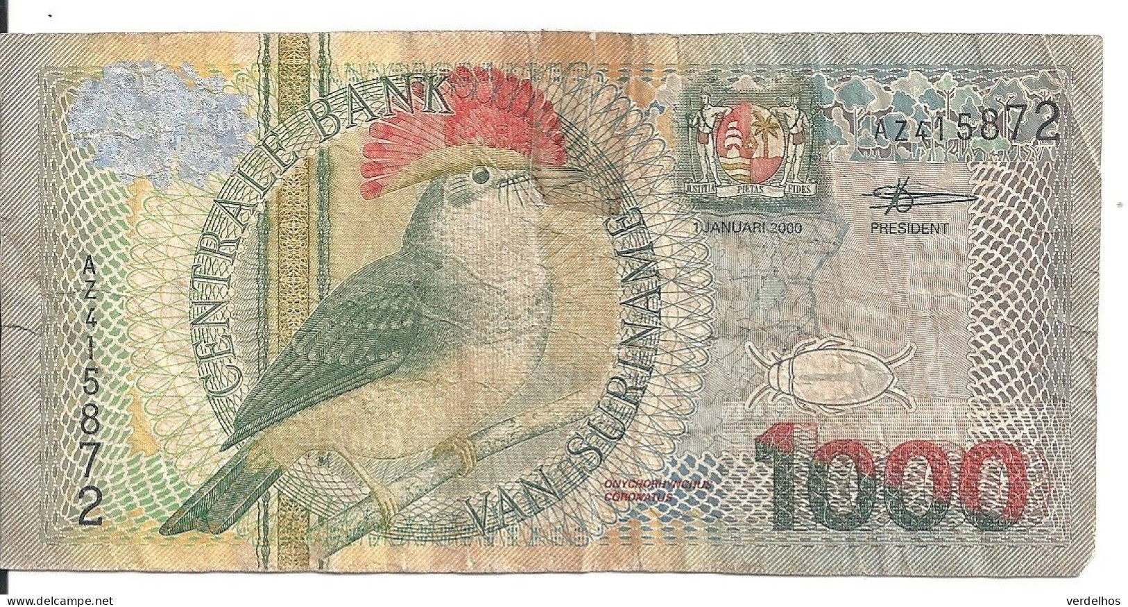 SURINAME 1000 GULDEN 2000 VF P 151 - Surinam