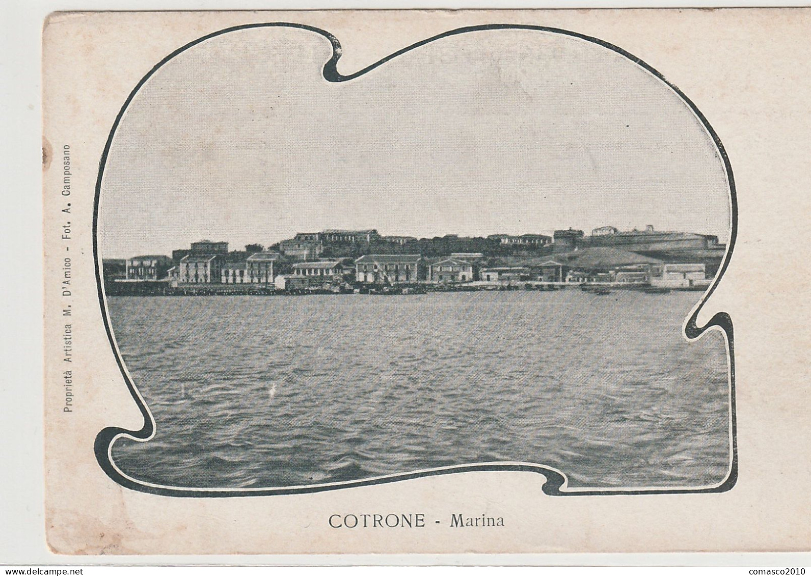 CARTOLINA DI CROTONE CON ERRORE DI STAMPA COTRONE MARINA VIAGGIATA 1935 - Crotone