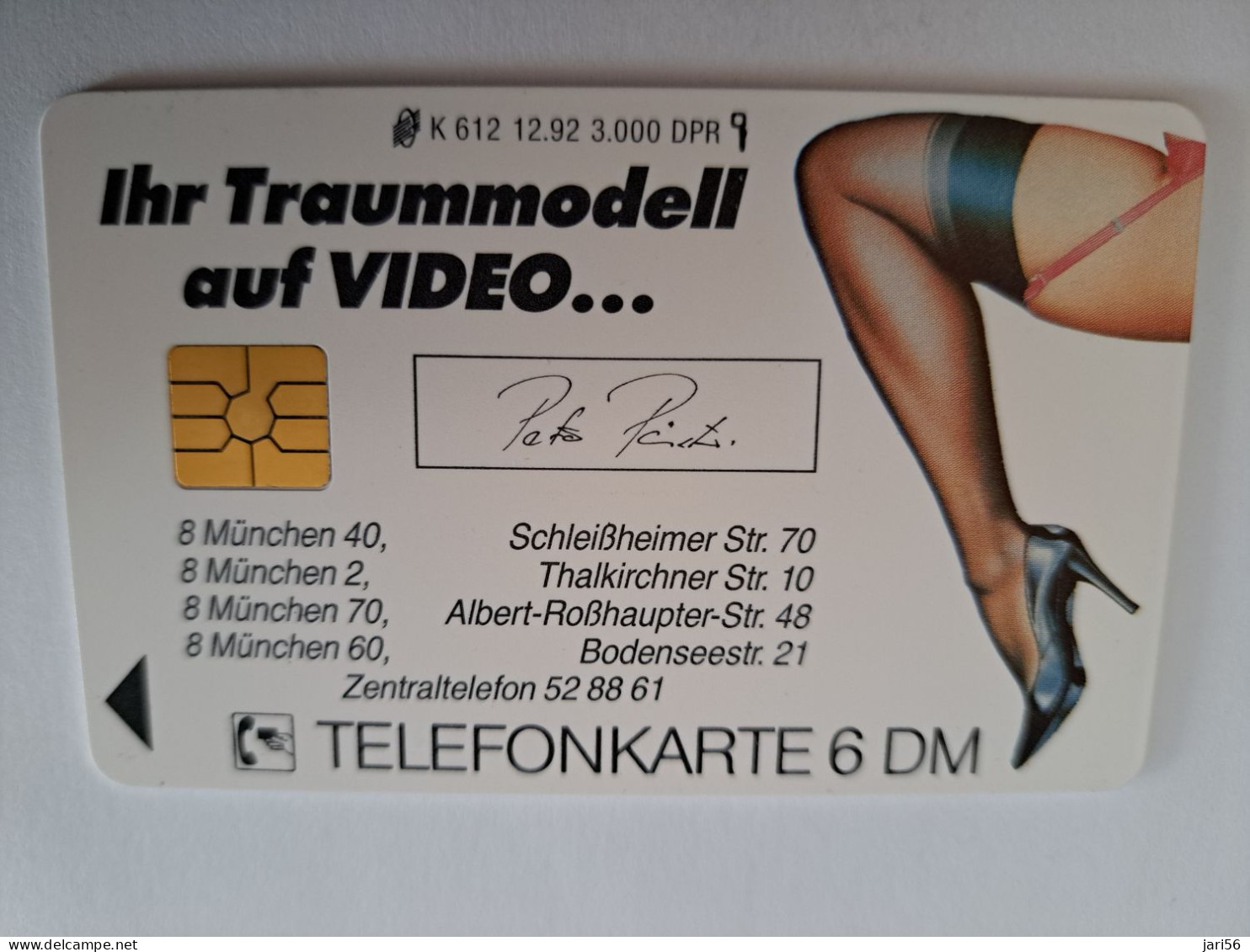 DUITSLAND/ GERMANY  CHIPCARD/ K612/ LADYS EROTIC LEG/ BANANA /MODEL/ / 6DM/ 3000 EX   / MINT CARD     **15484** - S-Series: Schalterserie Mit Fremdfirmenreklame
