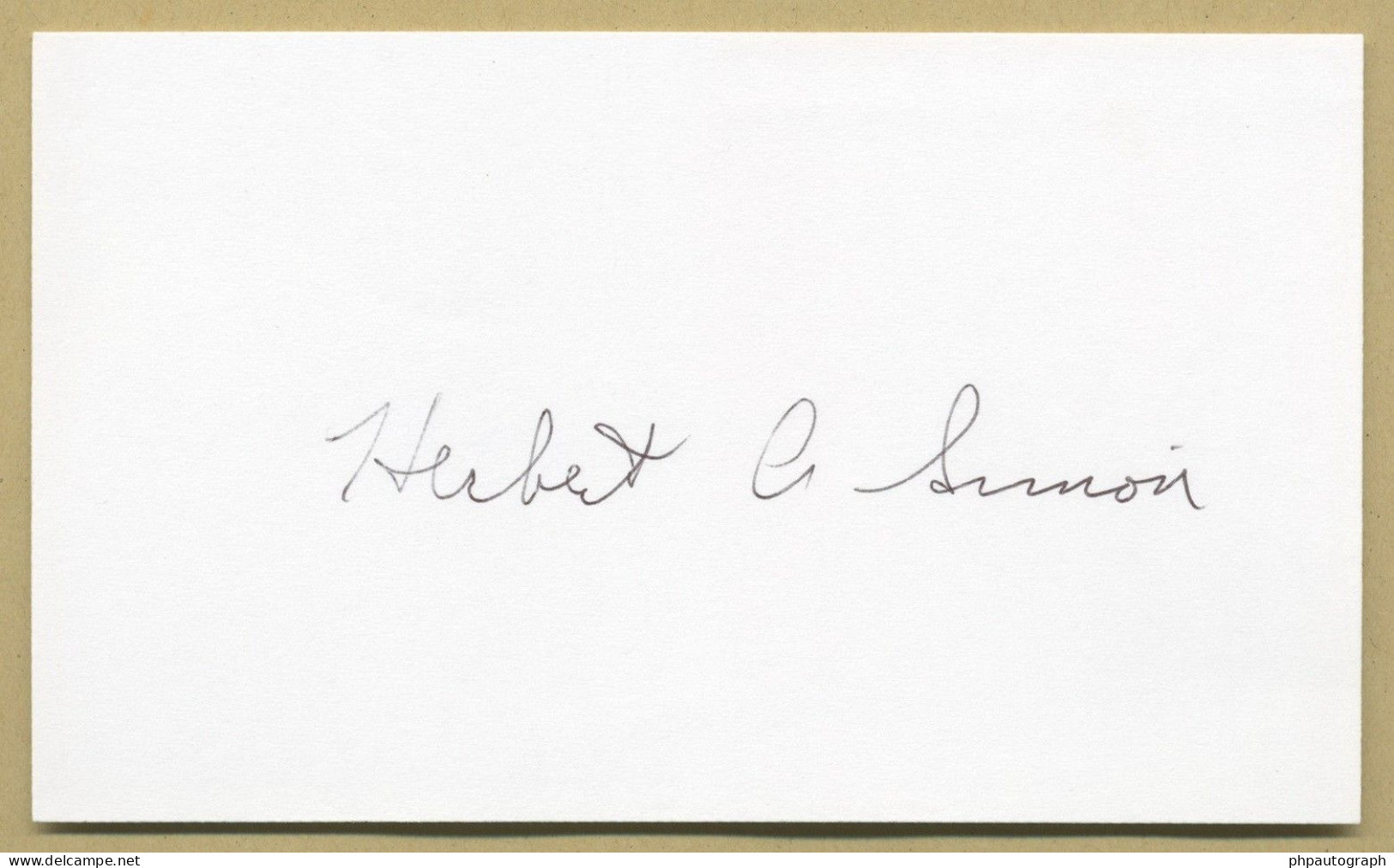 Herbert A. Simon (1916-2001) - Political Scientist - Signed Card + Photo - Nobel - Inventors & Scientists