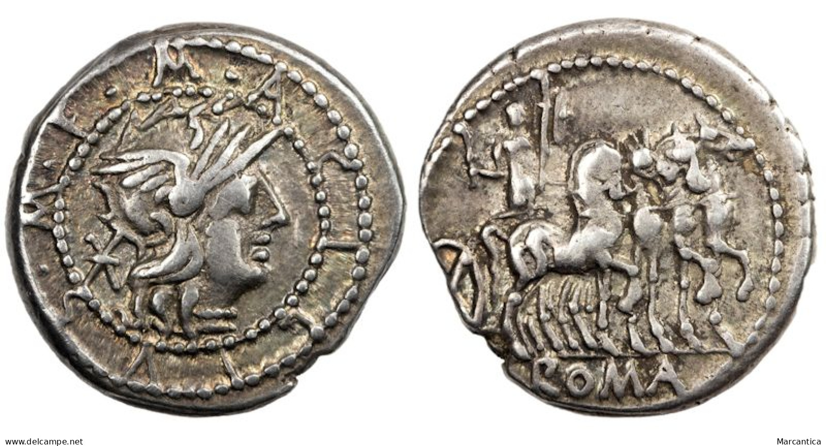 Roman Republican GENS ACILIA. Denarius. 130 BC Rome. - Republic (280 BC To 27 BC)