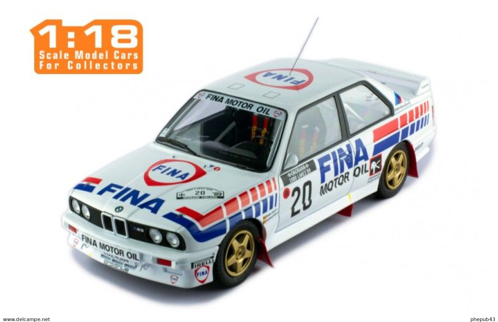 BMW M3 E30 - Fina - Marc Duez/Alain Lopes - Rally 1000 Lakes 1989 #20 - Ixo (1:18) - Ixo