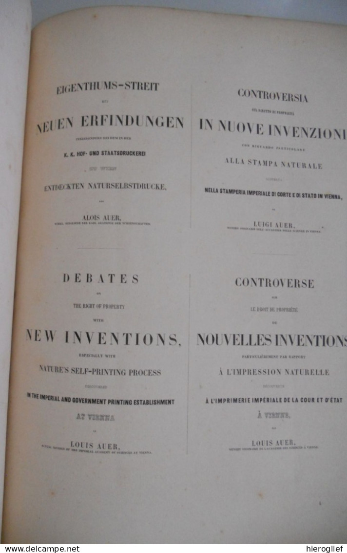 Die Endeckung des NATURSELBSTDRUCKES oder die Erfindung von Herbarien Stoffen Spitzen Stiekereien Alois AUER WIEN 1854