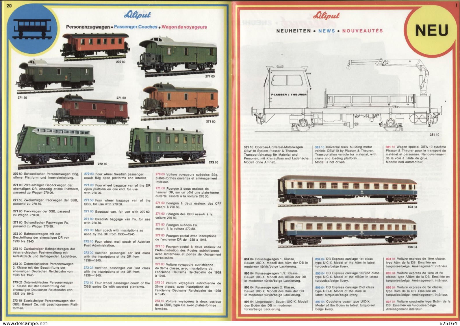 Catalogue LILIPUT 1975 Katalog Spur HO & HOe +prices In Danish Kronen - En Allemand, Anglais Et Français - Allemand