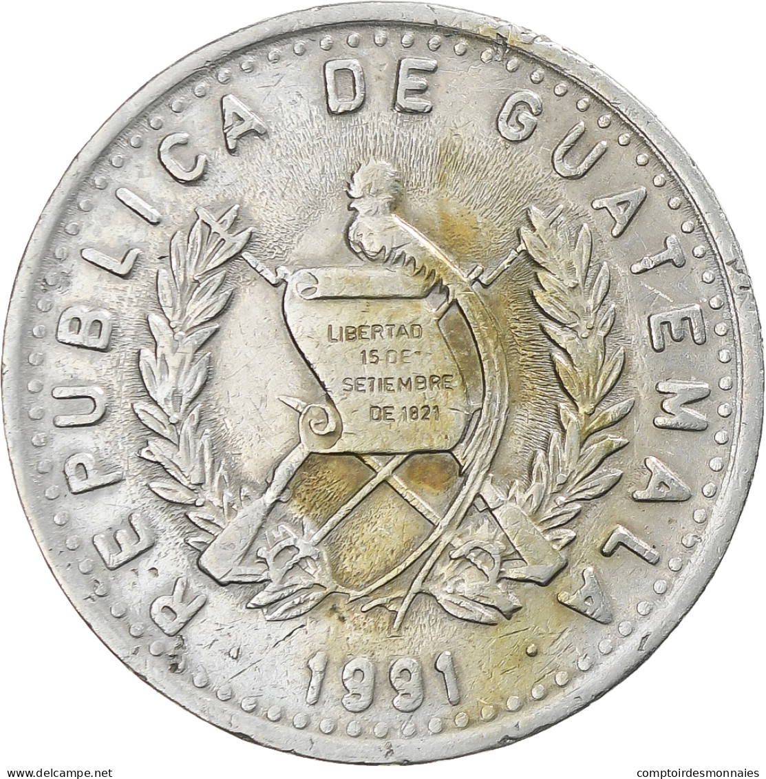 Monnaie, Guatemala, 25 Centavos, 1991, TTB, Cupro-nickel, KM:278.5 - Guatemala