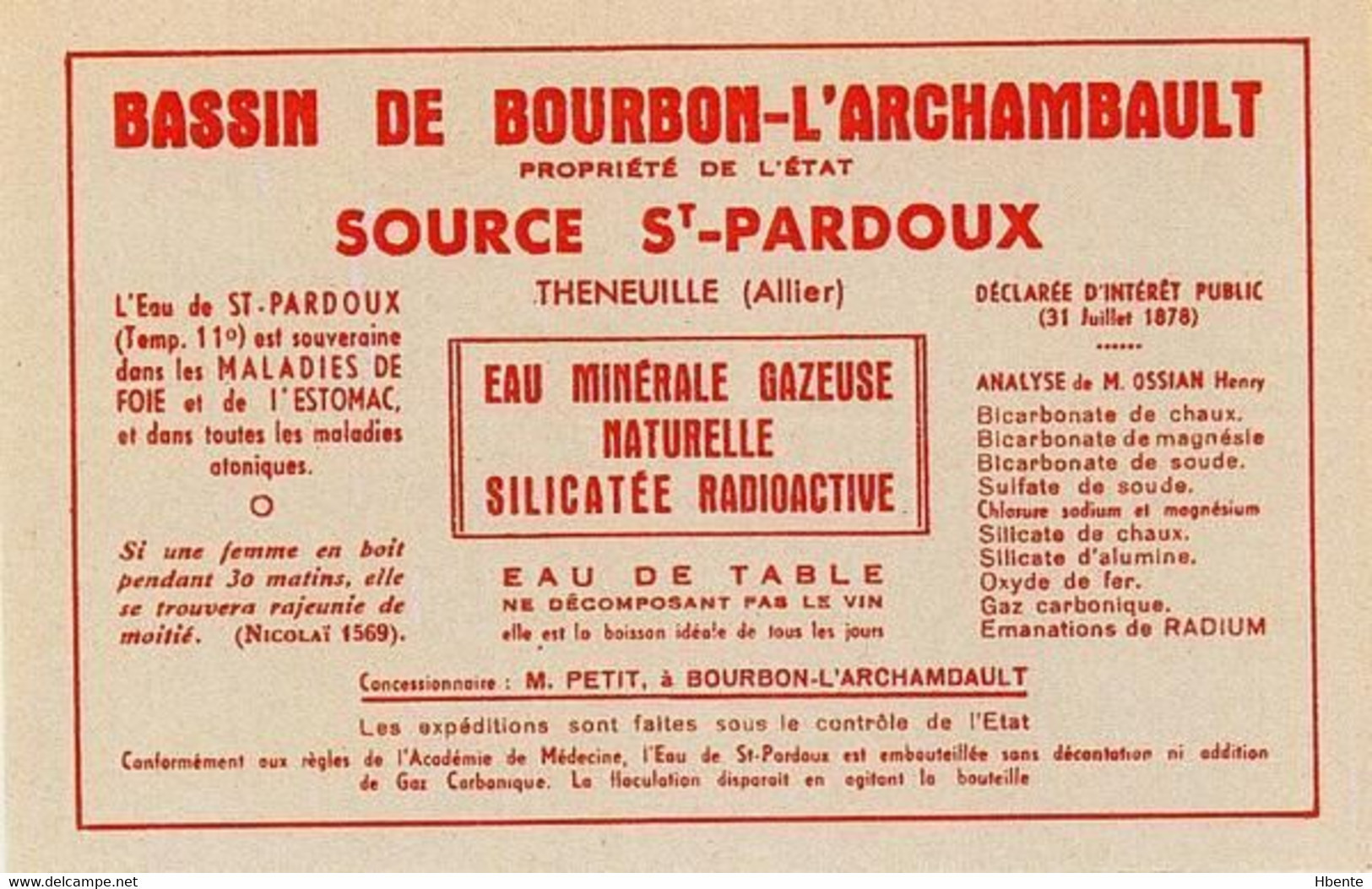 Bassin De Bourbon-L'Archambault Source St-Pardoux Theneuille Allier Radium (Photo) - Professions